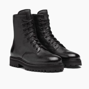 NWT Thursday Black Leather Combat Boots Size 6.5